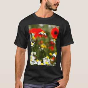 T-shirt Dans un champ de pavots être une peinture acryliqu