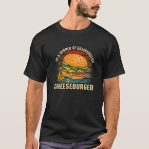 T-shirt Dans Un Monde De Hamburgers Soyez Un Cheeseburger