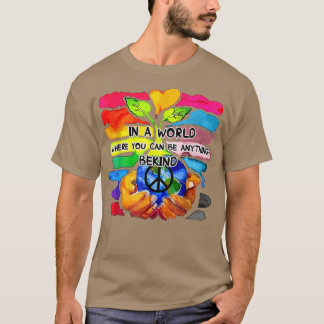 T-shirt Dans Un Monde Soyez Coeur Paix LGBT Pride Mois