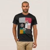 T-shirt Dans un motif rustique patchwork de couleurs multi (Devant entier)