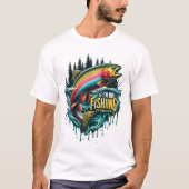 T-shirt Danse Arc-en-ciel Un poisson vibre saute de l'eau (Devant)