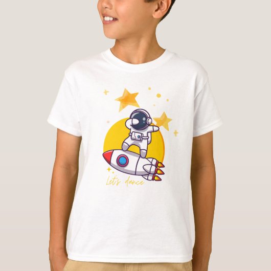 T-shirt danse astronaute sur fusée (Devant)