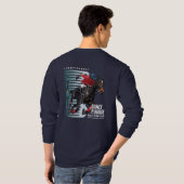 T-shirt Danse avec Cheval (mode foncé) | Hommes Long Sleev (Dos entier)