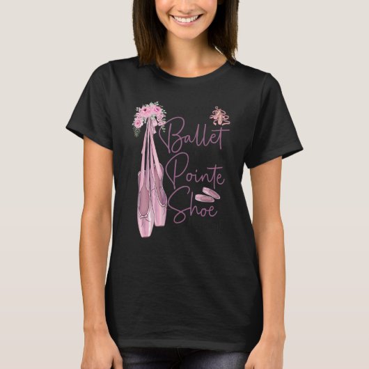 T-shirt Danse Ballet Danse Fille Ballerina Pointe Chaussur (Devant)