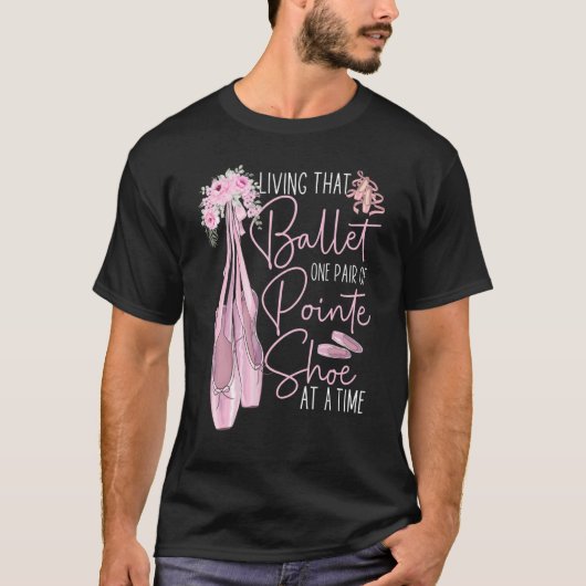 T-shirt Danse Ballet Danse Fille Ballerina Pointe Chaussur (Devant)