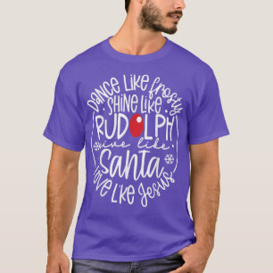 T-shirt Danse Comme Frosty Shine Rudolph Donner Père Noël