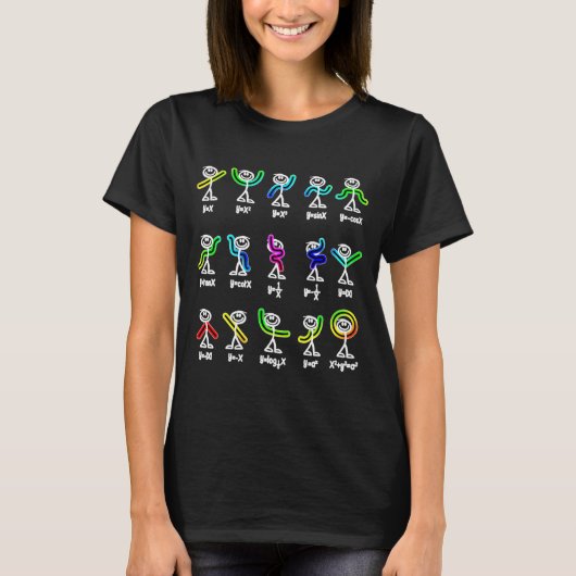 T-shirt Danse d'algèbre Figures de graphique drôles Math (Devant)