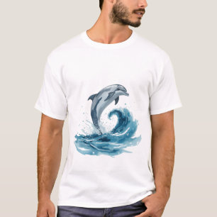 T-shirt Danse dauphin dans les vagues