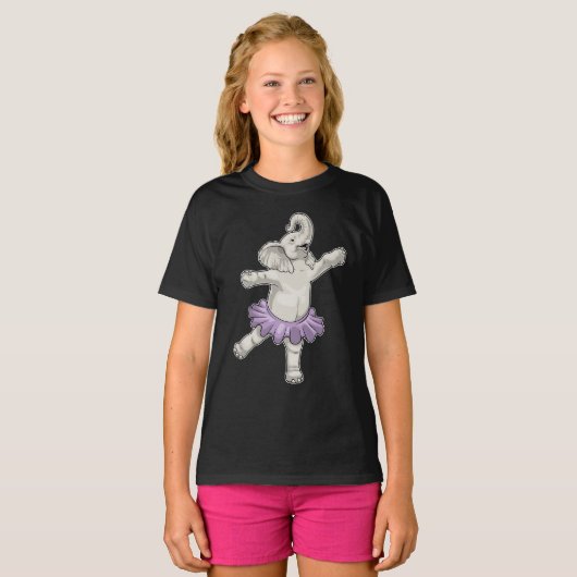 T-shirt Danse de ballet Elephant Ballerina (Devant entier)