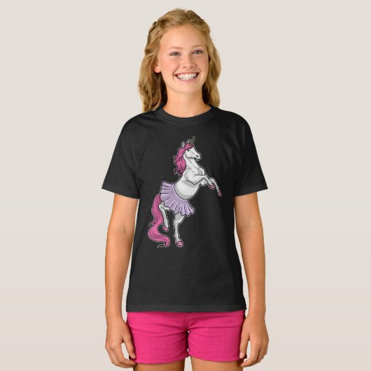 T-shirt Danse de ballet Unicorne Ballerina (Devant entier)
