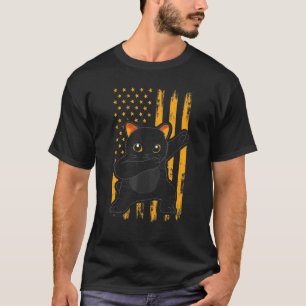 T-shirt Danse de chat noir Dab avec drapeau américain Hall