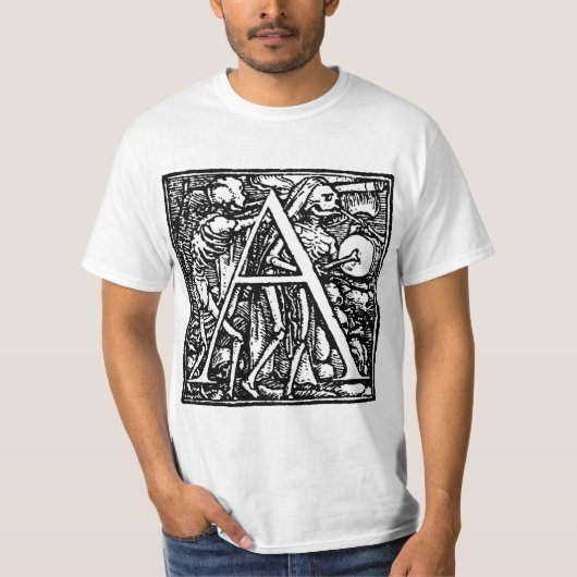 T-shirt Danse de chemise de la lettre A de la mort (Devant)