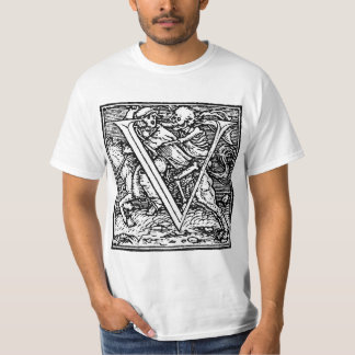 T-shirt Danse de chemise de la lettre V de la mort