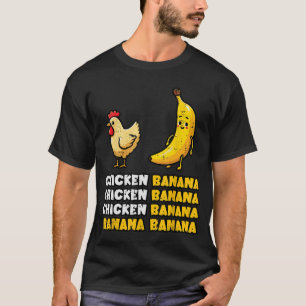 T-shirt Danse de la banane au poulet Mème de fruit drôle F