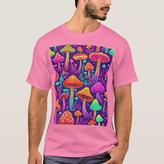 T-shirt Danse des champignons du néon fleuri (Devant)