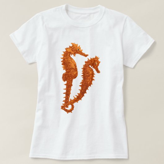 T-shirt Danse Des Chevaux De Mer (Orange) (Design devant)