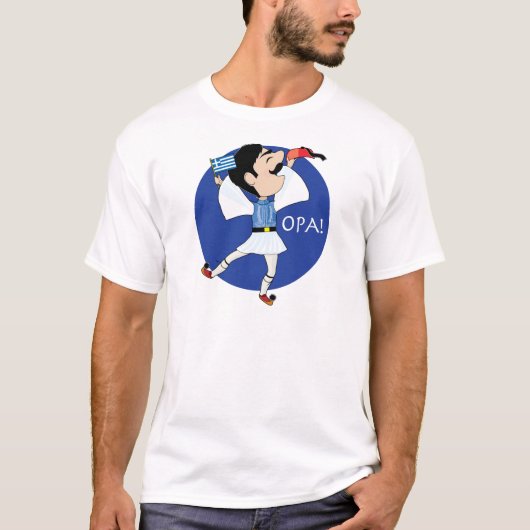 T-shirt Danse d'Evzone de Grec avec le drapeau OPA ! (Devant)