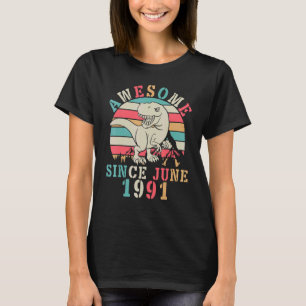 T-shirt Danse Dinosaure Anniversaire 31 Ans Awesome Depuis