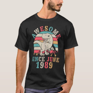 T-shirt Danse Dinosaure Anniversaire 33 Ans Awesome Depuis
