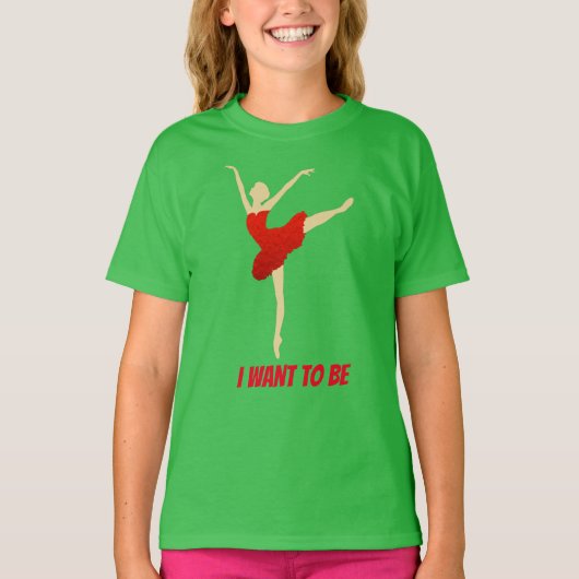 T-shirt Danse gracieuse en robe rouge (Devant)