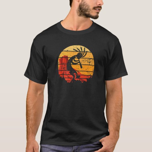 T-shirt Danse Kokopelli Sud-Ouest des États-Unis Amérindie (Devant)