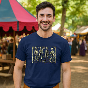 T-shirt Danse Macabre Musiciens Squelettes Art Médiéval