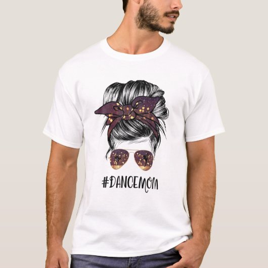 T-shirt Danse Maman Messy Bun Lunettes Ballet Danser Maman (Devant)