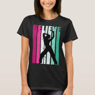 T-shirt Danse motivante pour filles rose et vert Croyez en