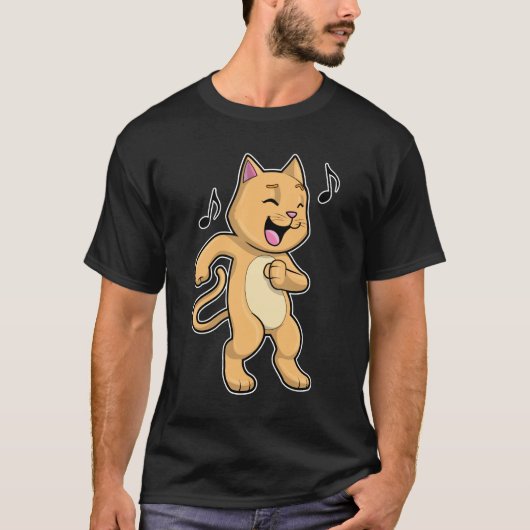 T-shirt Danse Musique Cat (Devant)