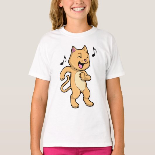 T-shirt Danse Musique Cat (Devant)