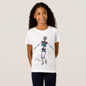 T-Shirt Danse psychédélique de squelette (Devant entier)