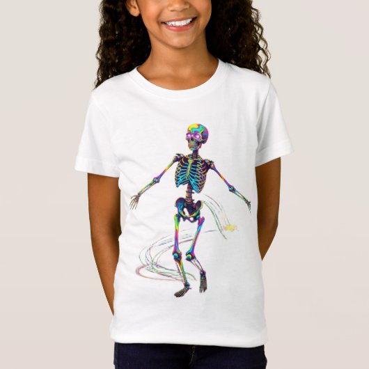 T-Shirt Danse psychédélique de squelette (Devant)
