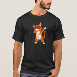 T-shirt Danser Dabbing Chat Kitts Avec Lunettes De Soleil