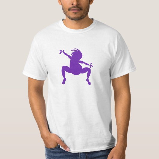 T-shirt Danser drôle violet Kokopelli (Devant)
