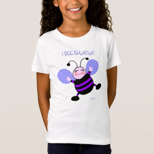 T-Shirt Danser mignonne Dessin Purple Bee Lavender Ailes (Devant)