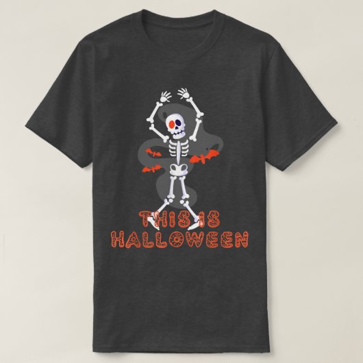 T-shirt Danser Skeleton Veut S'Amuser C'Est Hallowe (Design devant)