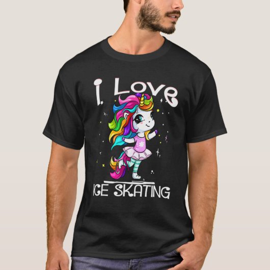 T-shirt Danser sur glace mignonne J'aime Patinage sur glac (Devant)