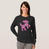 T-shirt Danser un caniche rose sur blanc (Devant entier)