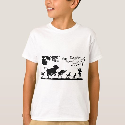T-shirt Danses amusantes Animaux Vaches Chèvre de poulet S (Devant)