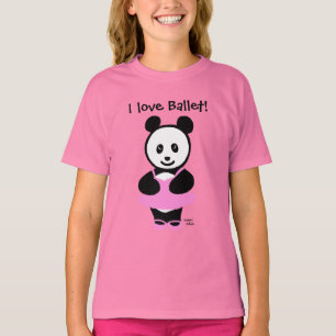 T-shirt Danseur classique de panda de Kawaii