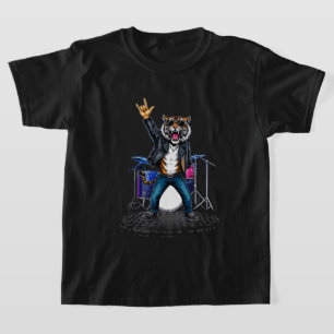 T-shirt Danseur de Rock Tigre Cool Cadeau de Musique d'A