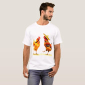 T-shirt Danseurs de poulets latins (Devant entier)