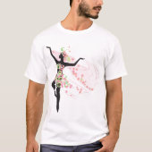 T-shirt Danseuse Avec Fleurs Mens (Devant)