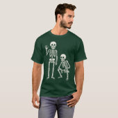 T-shirt Danseuse Danseuse Skeletons Dessin Halloween Anti  (Devant entier)
