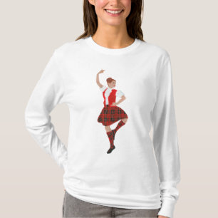 T-shirt Danseuse des Highlands Écossais Tartan Wallace