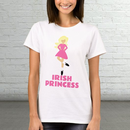 T-shirt Danseuse irlandaise blonde avec robe rose