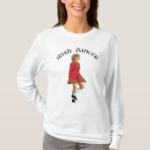 T-shirt Danseuse Irlandaise Blonde en Rouge