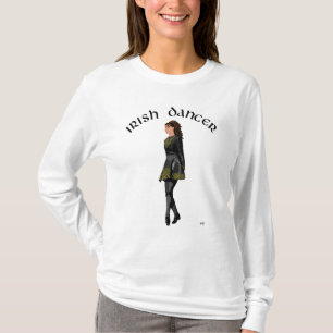 T-shirt Danseuse Irlandaise - Robe Noire, Cheveux Bruns