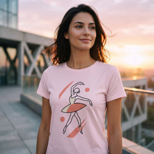 T-shirt Danseuse Minimaliste Ligne d'Art Moderne Danse Fém