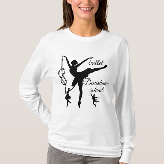 T-shirt dansschool: Ballet denishawn school (Voorkant)